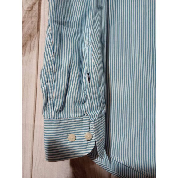 Tommy Hilfiger Shirt‎ Men's Medium Turquoise Button Front Long Sleeve - Picture 4 of 10